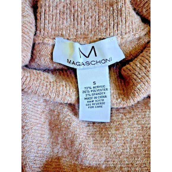 Magaschoni Women’s Small Tan Turtleneck Sweater Soft Knit Pullover - Picture 3 of 8